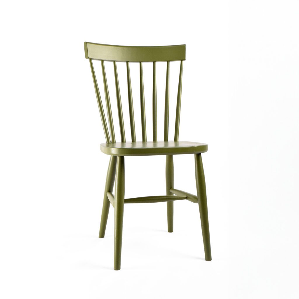 Scandinavian nordic chair painted in a green colour