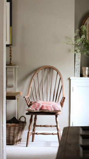 Windsor high back dining chair in a cottage hallway