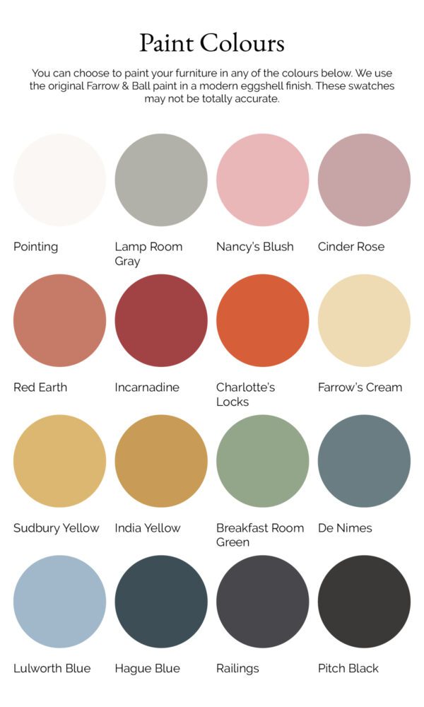 Farrow and Ball Paint Colour Swatches