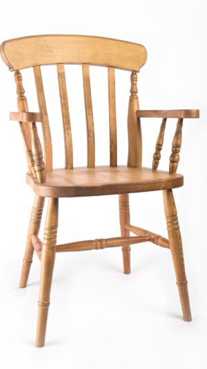 Farmhouse slat back carver chair