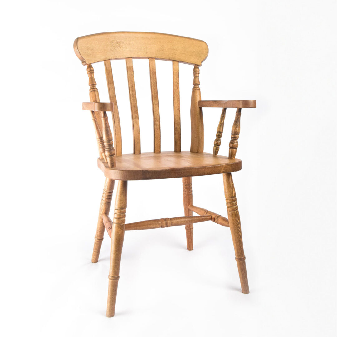 Farmhouse slat back carver chair