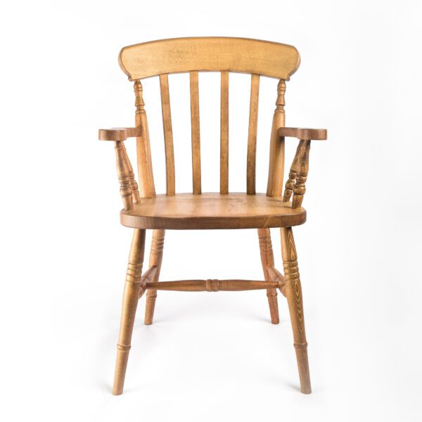 Farmhouse slat back carver chair