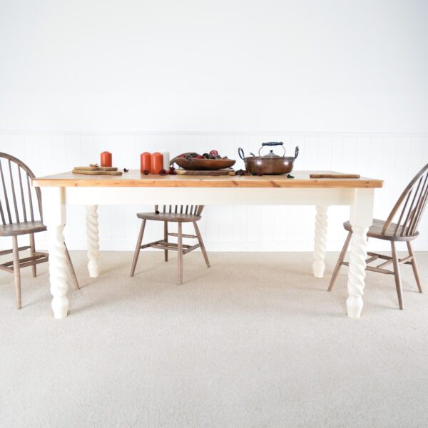 Farmhouse barley twist rectangular dining table