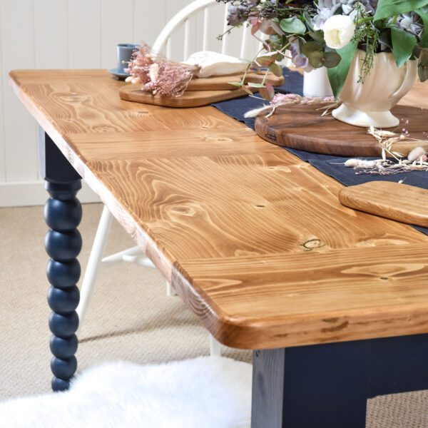 Rectangular bobbin dining table