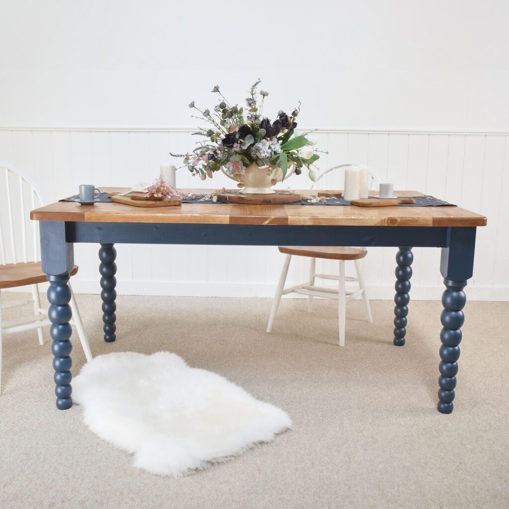 Bobbin rectangular dining table