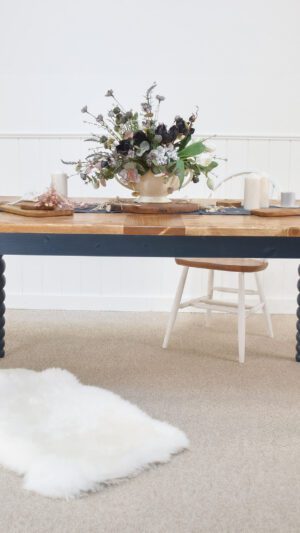 Bobbin rectangular dining table